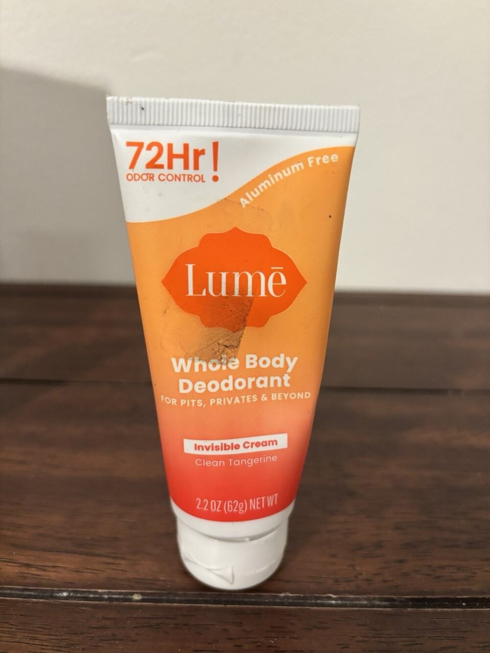 LUME CLEAN TANGERINE Whole Body Deodorant Cream Tube 2.2 oz TRAVEL SIZE SEALED